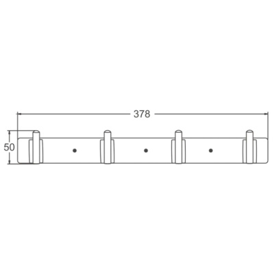 Планка с 4 крючками BELZ B91415-4, черный матовый