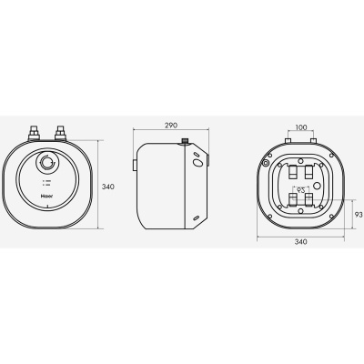 Водонагреватель электрический накопительный 10 л. Haier ES10V-MQ2 под мойкой