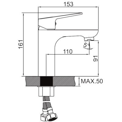 Смеситель для раковины LEDEME L1082 (10)