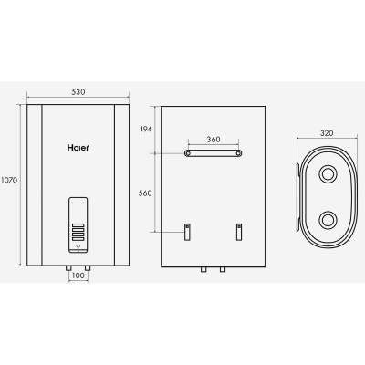 Водонагреватель электрический накопительный 80 л. Haier ES80V-F7 плоский Wi-Fi