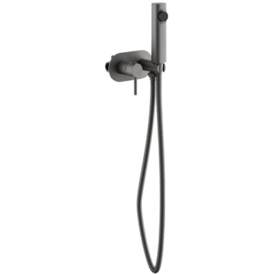Смеситель с гигиенической лейкой BELZ B55807-3, оружейная сталь (10)