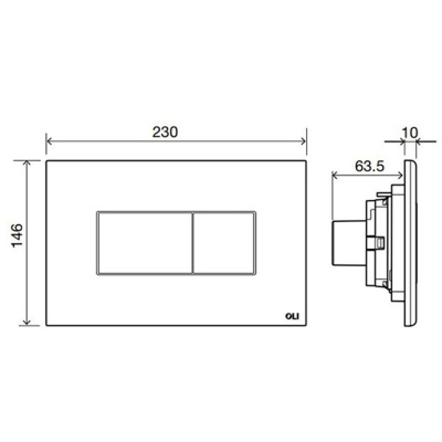 Инсталляция для подвесного унитаза OLI 879235pKA03 OLI 120 ECO Sanitarblock, с кнопкой KARISMA черная soft-touch, пневматическая