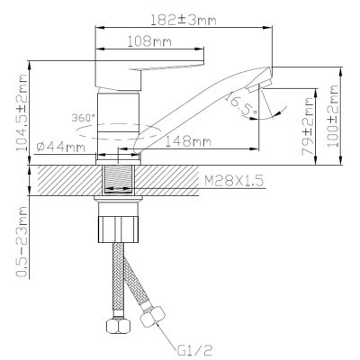 Смеситель для кухни Эверест B45-270GS короткий излив (1/10)