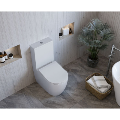 Унитаз-компакт D&K Munchen DT1567516 сиденье микролифт белый 675*390*860 мм