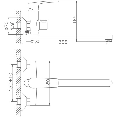 Смеситель для ванны Haiba HB22587 длинный излив, хром