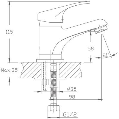 Смеситель для раковины Haiba HB1013 хром