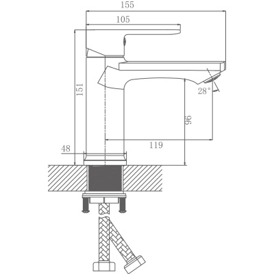 Смеситель для раковины Haiba HB10719-7 черный