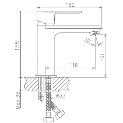 Смеситель для раковины Haiba HB10505 хром