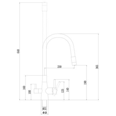 Смеситель для кухонной мойки Fmark FS1062-L12 под фильтр питьевой воды, хром, цвет излива бежевый
