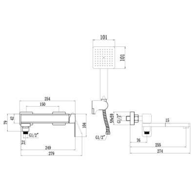 Смеситель для ванны Fmark FS8724-22A хром (6)