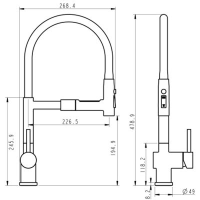 Смеситель для кухни Fmark FS0152Q графит, черный (6)