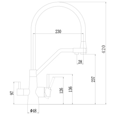 Смеситель для кухонной мойки Fmark FS0662-XL01 под фильтр питьевой воды, с гибким изливом, сатин