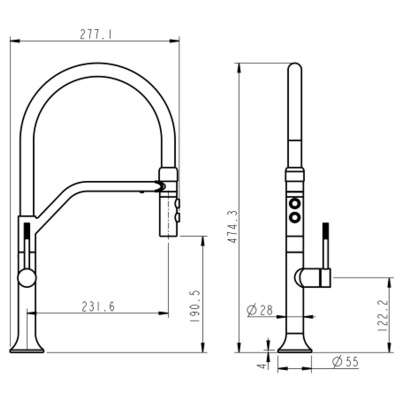 Смеситель для кухни Fmark FS0052C черный, матовое золото (6)