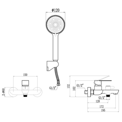 Смеситель для ванны Fmark FS8803C матовое золото (6)