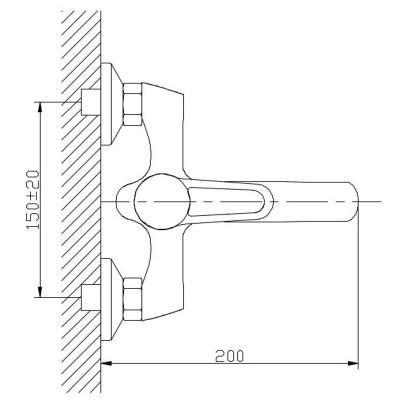 Смеситель для ванны TRIGOR DUB3-302 с коротким изливом