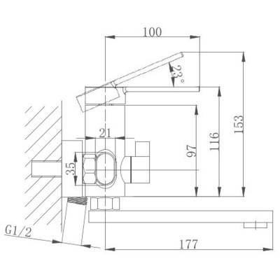 Смеситель для раковины DIONIS T3-359, хром