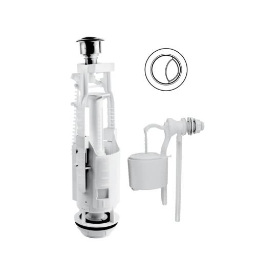 Комплект арматуры в бачок  BERGES Eko 22 двухкнопочный слив с боковым подключением