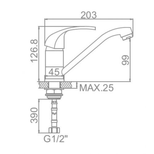 Смеситель для кухни Ledeme H35 L4535-2