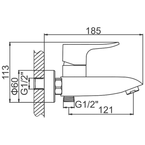 Смеситель для ванны Ledeme H34 L3234