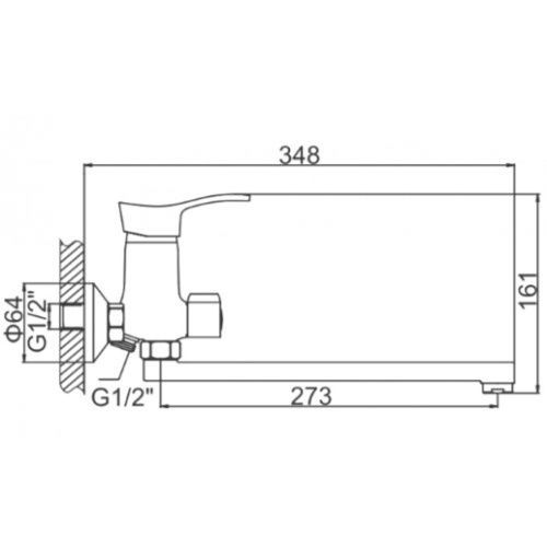 Смеситель для ванны Ledeme H14-B L2214-B
