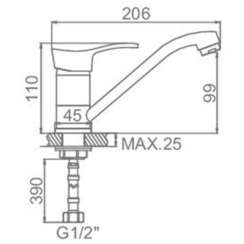 Смеситель для кухни Ledeme H14-B L4514B-2