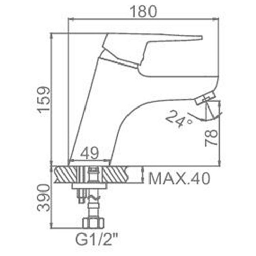 Смеситель для умывальника Ledeme H40 L1040
