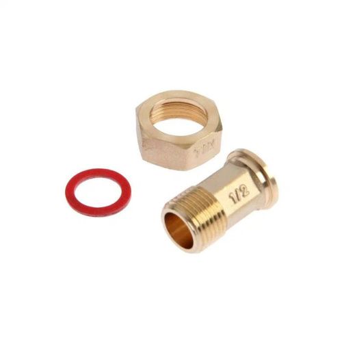 Штуцер для счётчика воды с накидной гайкой ф1/2