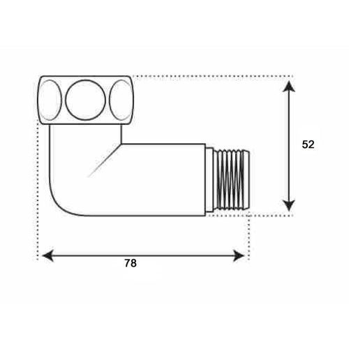 Соединение угловое для полотенцесушителя TIM K3-LFM032 3/4