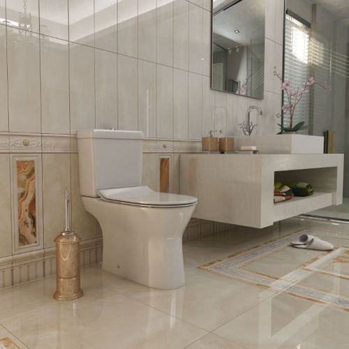 Унитаз-компакт напольный SOLE OMEGA с крышкой Soft-close безободковый
