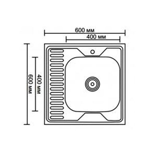 Мойка для кухни накладная LEDEME L96060-6R из нержавеющей стали, 60*60 см без сифона
