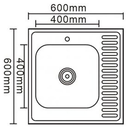 Мойка для кухни накладная LEDEME L96060-6L из нержавеющей стали, 60*60 см без сифона