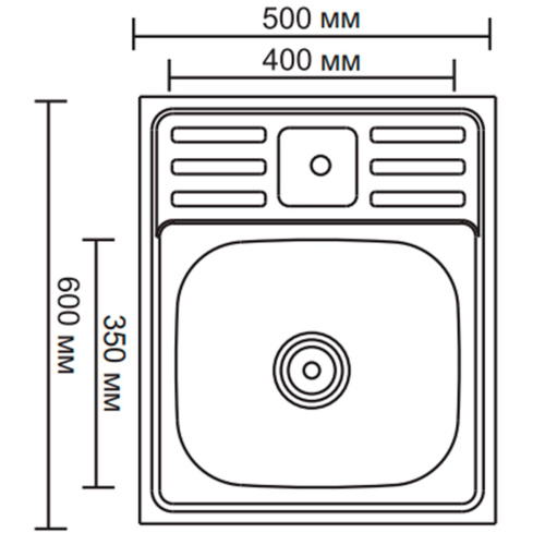 Мойка для кухни накладная LEDEME L75060 из нержавеющей стали, 50*60 см без сифона