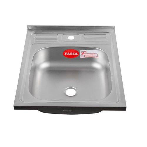 Мойка для кухни накладная FABIA м00003 из нержавеющей стали, 60*50 см без сифона