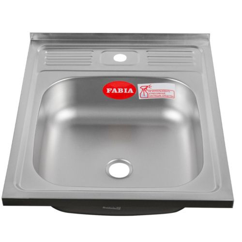 Мойка для кухни накладная FABIA м00003 из нержавеющей стали, 60*50 см без сифона