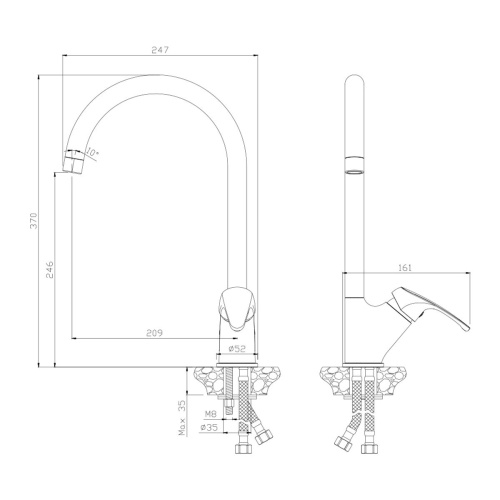 Смеситель для кухни Olive's Avila 02431AV