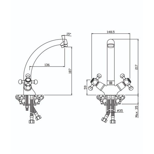 Смеситель для кухни Olive's Girona 01430GR