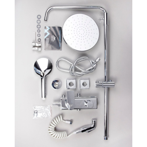 Душевая система LEDEME H21 L2421W со смесителем и тропическим душем Белый