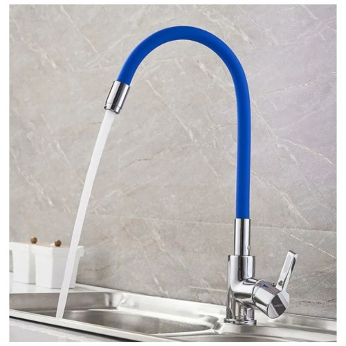 Смеситель для кухни Ledeme Rainbow L4898-6 с гибким изливом синий