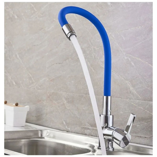 Смеситель для кухни Ledeme Rainbow L4898-6 с гибким изливом синий