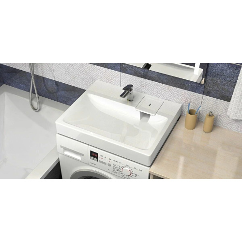 Раковина для ванной BERGG Адель V53D1 над стиральной машиной