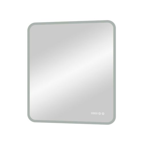 Зеркало для ванной Glamour ЗЛП606 800х900 LED подсветка сенсорный выключатель и часами
