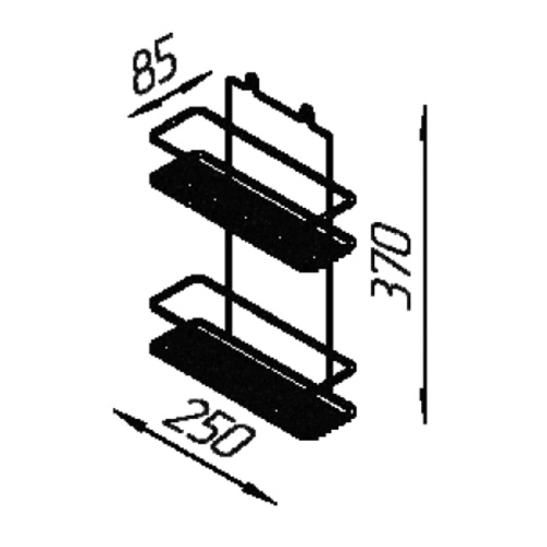 Полка для ванной ProfFero П0001291 Черная настенная 2 яруса