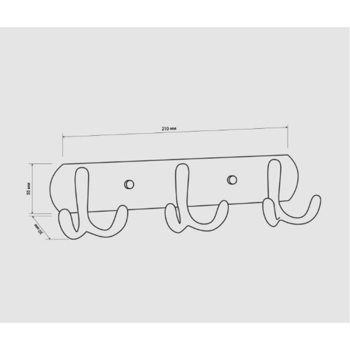 Вешалка для ванной BRIMIX 513 с 3-мя крючками из нержавеющей стали