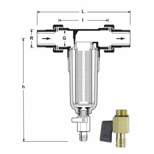Фильтр самоочищающийся TIM JH-1003 без манометра