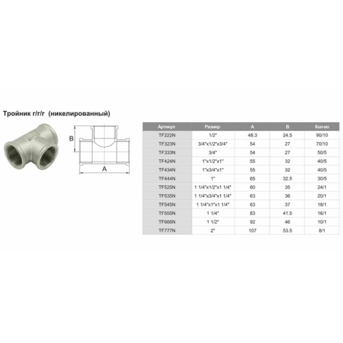 Тройник переходной ф1 1/4
