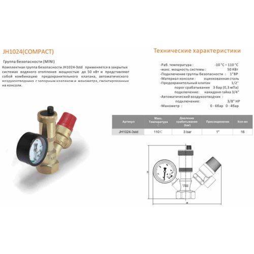 Группа безопасности для котла 1
