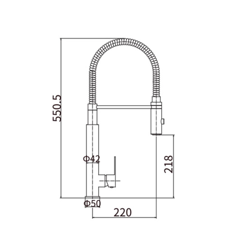 Смеситель для кухни Fashun A54102-3 c гибким изливом