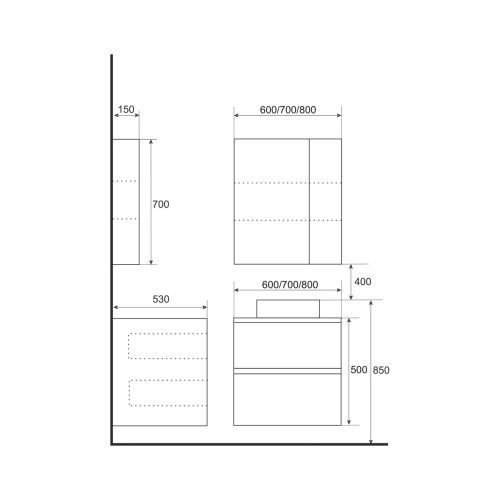 Зеркало для ванной HOME LINE Aurora 1 700*150*700 без подсветки
