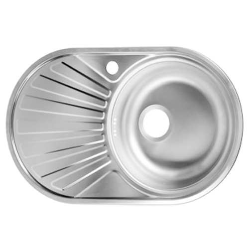 Мойка для кухни врезная VLADIX R-274 из нержавеющей стали, матовая 74*45 см с правая сифоном