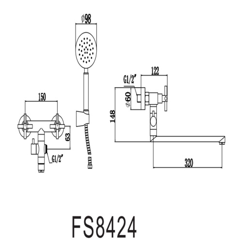 Смеситель для ванны Fmark FS8424H черный